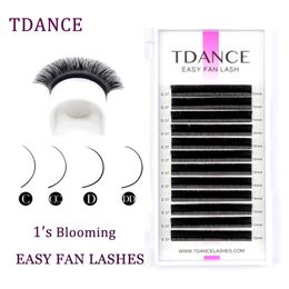 Makeup Tools TDANCE Easy Fan Lashes Faux Mink Eyelash Extension Fast Bloom Austomatic Flowering SelfMaking Volume Soft Natural Beauty 230403