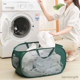 Storage Baskets Laundrys Horizontal Foldable Laundry Basket Cloth Large Storage Baskets Home Accessories R231103