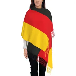 Scarves Germany Flag Tassel Scarf Women Soft German Patriotic Shawls Wraps Ladies Winter Fall