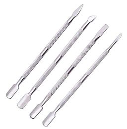 4pcsLot Stainless Steel Cuticle Remover Double Sided Finger Dead Skin Push Nail Cuticle Pusher Manicure Nail Care Tool1986050