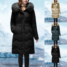 Women's Vests Cotton Padded Jackets Female Quilted Outdoor Hooded Jacket With Pockets 2023 Waist Slim Tops Thick Warm Winter Coat For Women