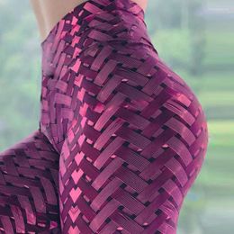 Yoga Outfits Weaving Print Gym Leggings Sport Women Fitness Pants Running Tights Woman Weave Push Up Booty Girls