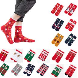 Men's Socks 1 Pair Combed Cotton Christmas Cartoon Jacquard Sock Red Autumn Winter Absorb Sweat Permeability Men