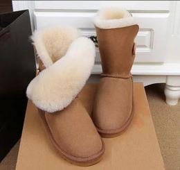 Women Baily button snow boots 5803 Shearling Bootie Casual Soft comfortable keep warm boots shoes with box card dustbag Beautiful gifts uggit