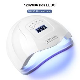 120W UV LED Lamp Lights For Nail Manicure 36 LEDS Professional Gel Polish Drying Lamps with Timer Auto Sensor Nail Art Equipment Tools