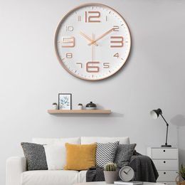 Wall Clocks Wall-mounted Clock Classic Decorative Hanging Round Shape Simple Stereoscopic Digital For Living Room Offices