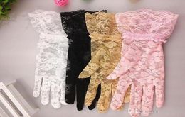 Party Decoration gloves fashion lace gloves sexy women lady sheer Five Fingers Gloves SPF50 drive non slip 5colors party Christmas9848636