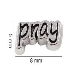 20PCS lot Pray Letter Floating Locket Charms Fit For Glass Magnetic Memory Floating Locket Pendant Jewelrys Making266R