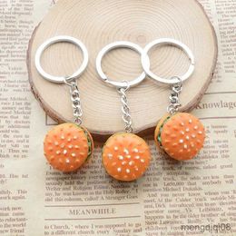 Keychains Lanyards Cute Simulation Food Key Chain Cake Keychain Gift Pendant Accessories Keyring Jewellery R231103
