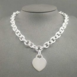 S925 Sterling Silver Necklace for Women Classic Heart-shaped Pendant Charm Chain Necklaces Luxury Brand Jewellery Necklace302f