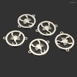 Pendant Necklaces 10pcs High Quality Scorpion Stainless Steel Charm Polish Wish Bracelet Necklace Connect