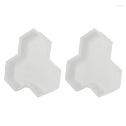 Garden Decorations 2Pcs Path Mold Concrete Manually Plastic Step Stone Paving Molds For Pavement Courtyards Sq Dhafx