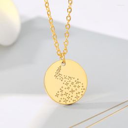 Pendant Necklaces 2023 Simple Vintage Carved Coin Necklace For Women Fashion Silver Color Medallion Long Chain Boho Jewelry