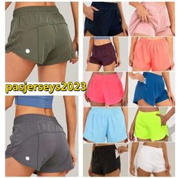 lululemens LU-0160 Brand Womens Yoga Outfits High Waist Shorts Exercise Short Pants Fitness Wear Girls Running Elastic Adult6