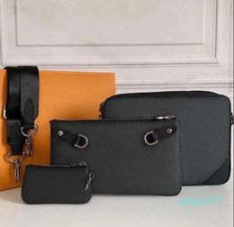 Designer-Fashion messenger bags for men 3 piece set satchel shoulderbag handbag man Cross Bodybag presbyopic bag