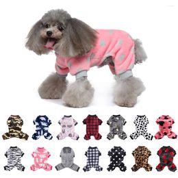 Dog Apparel Coral Fleece Overalls Warm Puppy Jumpsuit Winter Boy/Girl Clothes For Small Dogs Pet Costume Chihuahua Yorkie Pyjamas