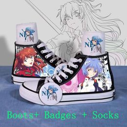 Catsuit Costumes Canvas Shoes Men Women Boy Girl Anime EVA Asuka Langley Soryu Ayanami Rei Ikari Shinji Cosplay Fashion Boots for Halloween