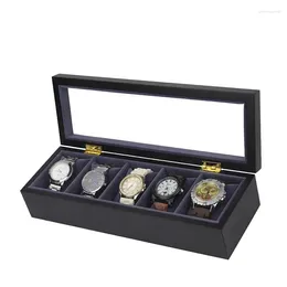 Watch Boxes Luxury 5-Digit Matte White Paint Wood Box Clock Case Time Holding Jewellery Gift Display Storage Organiser