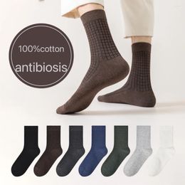 Men's Socks 2023 Cotton Business Antibacterial Deodorization For Seasons Middle Tube Multipli Styles Available