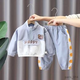 Clothing Sets Spring Autumn Children Boy 2PCS Clothes Set Letter Bear Spliced Sweatshirt Sports Boy Infant Boy Suits