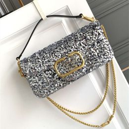 Diamond Purse v Crystal Wallet Leather Purse Designer bag Valen bags Luxury Bright Bead Embroidery Chain Bag Magnetic Snap Flap Shoulder Crossbody Hand Z LN6G