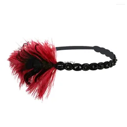 Hair Clips Drop Ship 2023 1920s Headpiece Feather Flapper Headband Great Gatsby Headdress Vintage Support Wholesale And