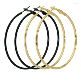 Hoop Earrings For Women Nightclub DJ Big Small Circle Black Round Youth Student Gril Exaggerated Punk Simple Wholesale