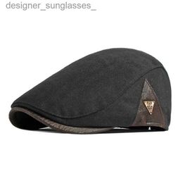 Berets Fashion Autumn Beret Hat Men Retro Newsboy Ivy Flat C Herringbone Duckbill Hat Painter Adjustable Gatsby Driving Cabbie CL231103