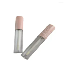 Storage Bottles Empty Lip Gloss Tube 5ml Pink Frosted Patterned Glaze Lipgloss Packaging Cosmetic Container 50pcs