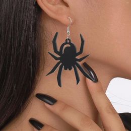 Dangle Earrings Acrylic Spider Crazy Halloween Novelty Black Unique Punk Exaggerated Jewelry Fashion Girls Accessories