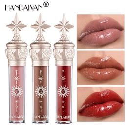 Lipstick Handaiyan Lip Gloss Nude Liquid Lipstick Shimmer Glossy Mirror Tint Cosmetic Moisturizing Waterproof Long Lasting 231102