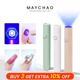 Nail Dryers MAYCHAO Portable Mini Nail Dryer Lamp UV LED Nail Light for Curing All Nail Gel Quick Dry USB Nail Art Tool Gift Home Travel Use 230403