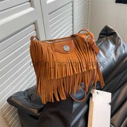 Shoulder Bags Tassels Bag Vintage Luxury Designer Soul 2023 Trend Messenger Women's Pockets Handbagscatlin_fashion_bags