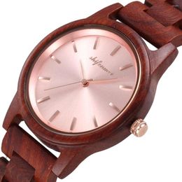 Wristwatches Watch For Women Wooden Ultra-thin Wrist Watches Montre Homme Quartz Wood Rose Gold Couple Gift