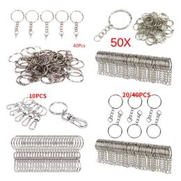 Keychains 10/20/40/50Pcs /set Polished Key Ring Screw Eye Short Chain Split Connector DIY Jewellery Keychain Keyfob AccessoriesKeychains