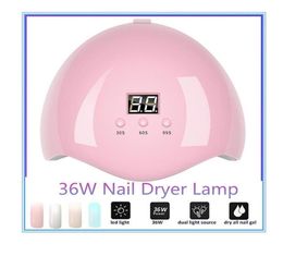36W USB LED UV Nail Gel Curing Lamp Light Manicure Polish Dryer Nail Potherapy Machine Pink Art Tool9114228