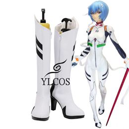 Catsuit Costumes Anime EVA Ayanami Rei Cosplay Shoes Halloween Party Leather Boots Custom Made