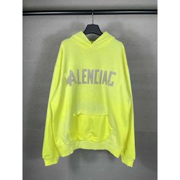 Men Sweaters Balenciiaga Hoodies Hoodie Sweater High Version Paris Tape Direct Spray Printing Washed Worn Out Men's Women's Hooded Aristocratic Family GI96