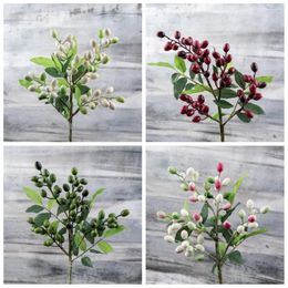 Party Decoration Christmas Artificial Olive Fruit Bean Branch Home Wreath DIY Berry Simulation Flower Tree Decor