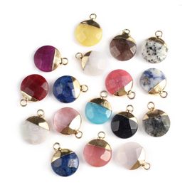 Pendant Necklaces Natural Gemstone Pendants Gold Plated Lapis Lazuli White Agates Charms For Jewelry Making Diy Women Necklace Earrings
