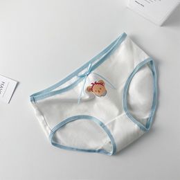 Women's underwear pure cotton original Japanese tie with ruffled bow mid-waist pure cotton antibacterial briefs for women