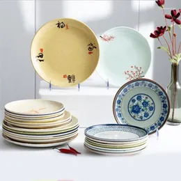 Plates Melamine Imitation Porcelain Tableware Circular Plastic Plate Dish