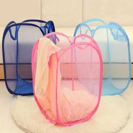 Storage Baskets Mesh Pop Up Dirty Laundry Basket Hamper with Durable Handles Collapsible Laundry Basket Clothes Storage Baskets Laundry Basket