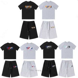 T-shirt da uomo Tuta T-shirt Pantaloncini Completo da due pezzi Estate Peluche Ricamo Trapstar Short Sportswearmen's XW6Y