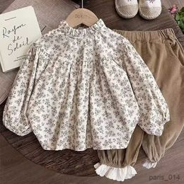 Clothing Sets Suit For Girls Autumn New Pastoral Style Girls' Jacquard Embroidery Temperament Lace Shirt Fragmented Trouser Set