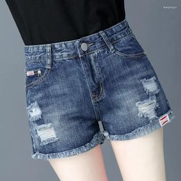 Women's Shorts Denim Boxer Work Short Pants For Woman To Wear Ripped Office Chic Jeans Skinny Tight Booty Youthful In XL