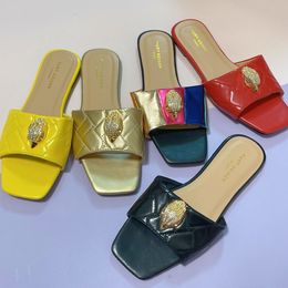 2025 Fashion designer slippers ladies sandals slippers, metal buckle leather sexy high heels non-slip wear-resistant 37-41 yard belt new