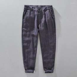 Men's Pants Linen Harem Men Solid Color Casual Thin Breathable Trousers 2023 Spring Autumn
