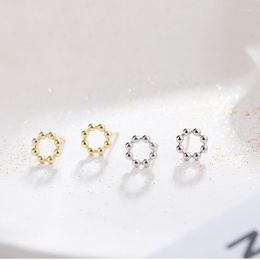 Stud Earrings WTLTC Real 925 Sterling Sliver Beaded Mini Round Dotted Circle Studs Small Multi Ball For Women