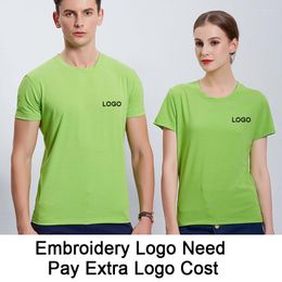 Men's T Shirts Custom Made Embroidered Design Your Own Logo Men Women T-shirts High Quality Silk Uniform Shirt